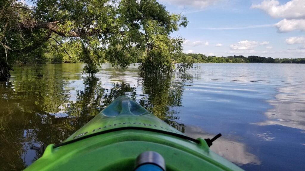 Kayaking on a calm lake – best water activities August US