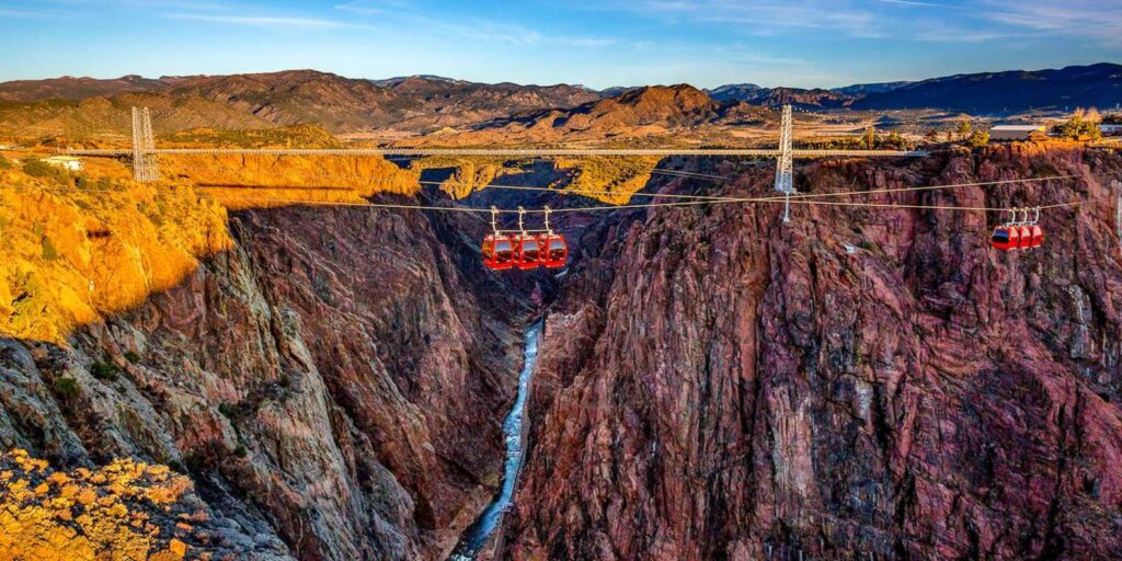 Royal Gorge Bridge spanning the canyon at sunset – Canon City Travel Guide