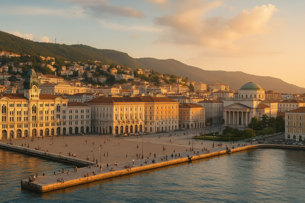 Trieste Travel Guide – Canal Grande at sunset with historic architecture