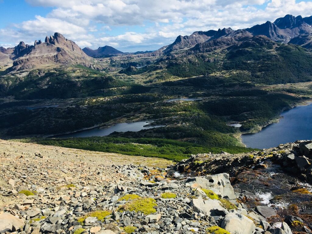 Puerto Williams Chile travel guide – panoramic view of Navarino Island and Beagle Channel from mountain trail