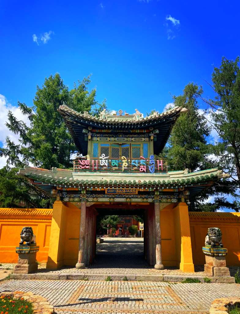 Buddhist statue at Gandan Monastery – Mongolia cultural travel 2025