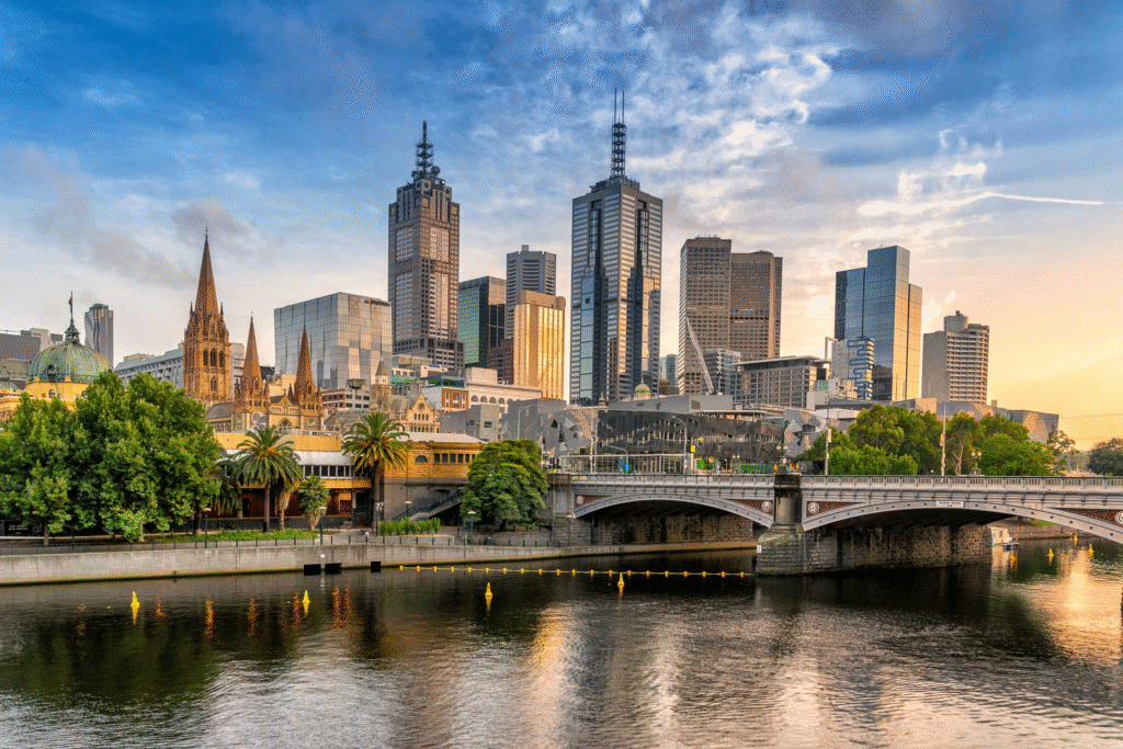 Starting point in Melbourne for your 3 Day Great Ocean Road Reverse Route, offering urban charm before the coastal adventure begins.