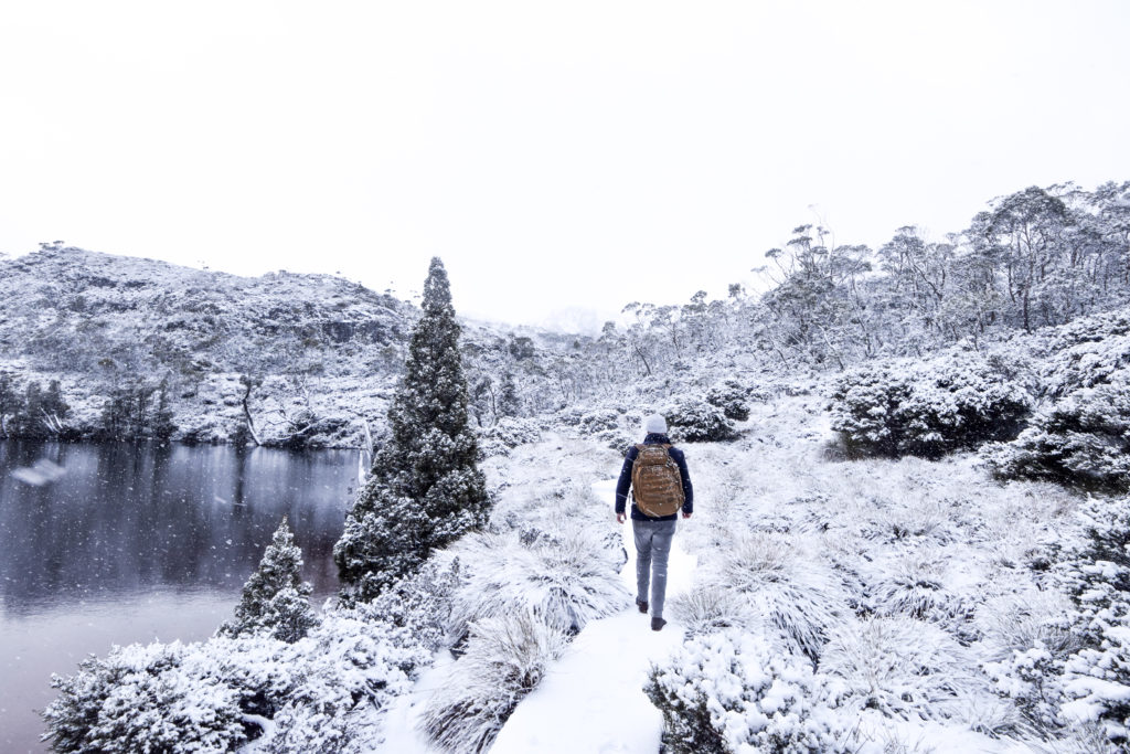 Cradle Mountain reflection in snow – Best Australian road trips for winter