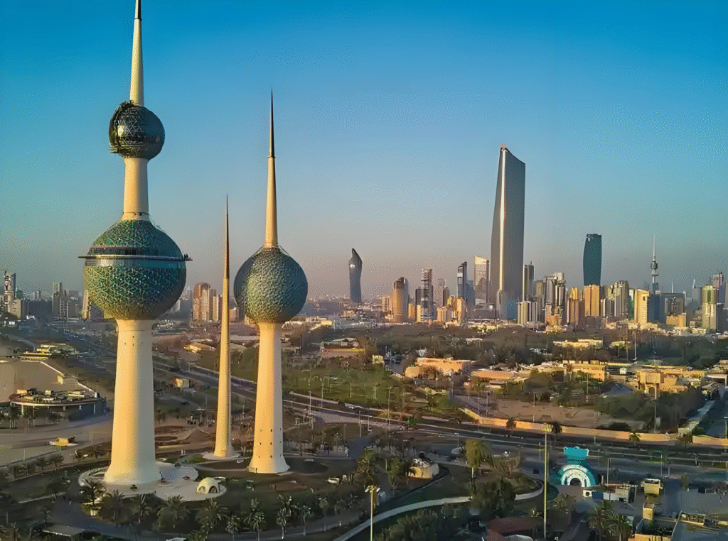 Kuwait Towers with city skyline – Ultimate Kuwait travel guide for 2025