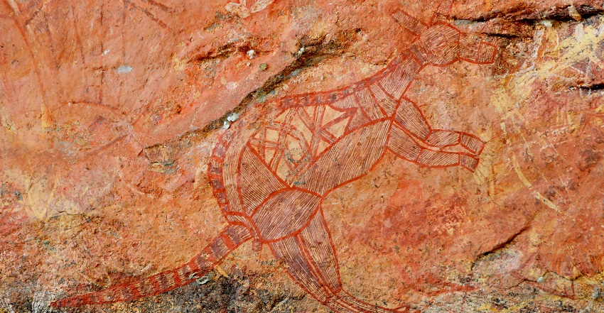 Ancient Aboriginal rock art in Kakadu National Park showcasing rich aboriginal experiences Australia
